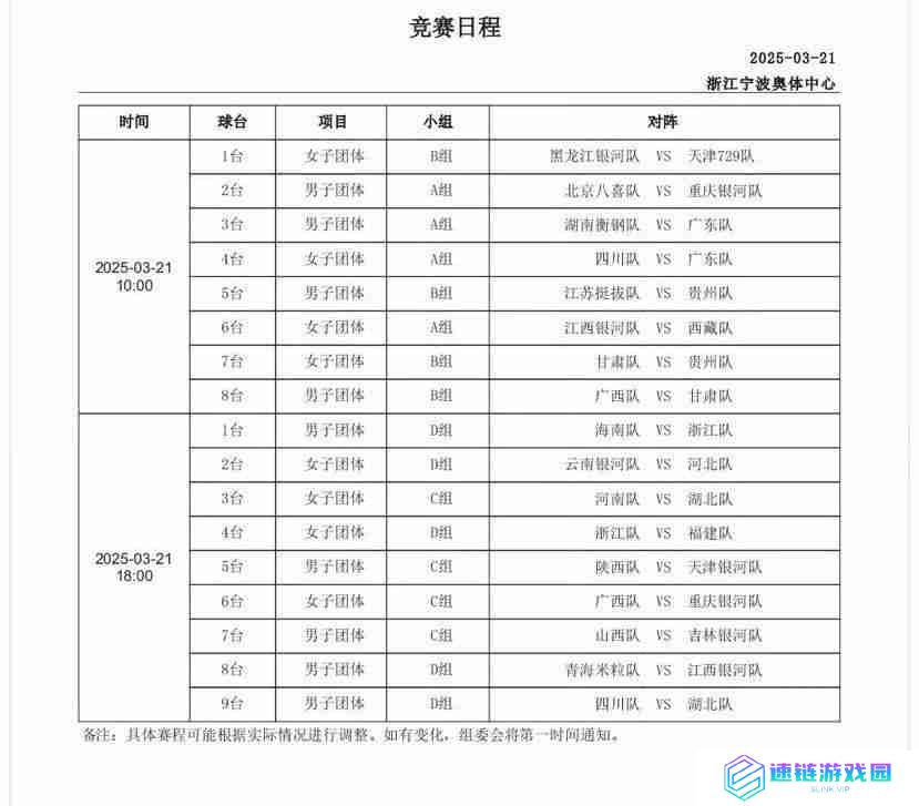 2025全运会乒乓球首日战况+3月21日全运会乒乓球资格赛赛程