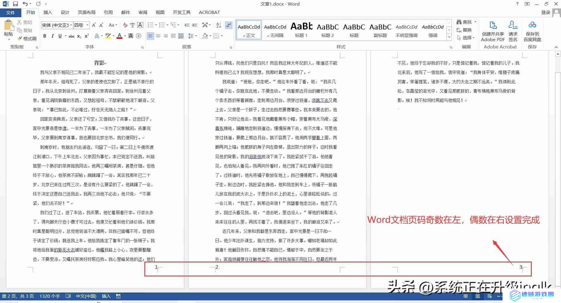 Word页码设置教程，灵活掌握各种页码样式