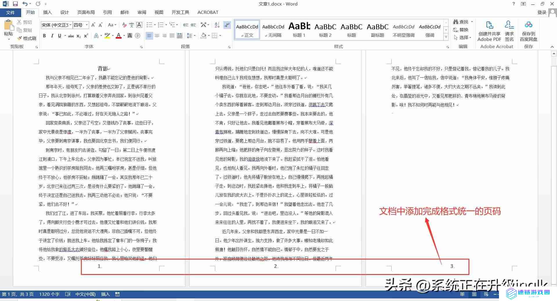 Word页码设置教程，灵活掌握各种页码样式